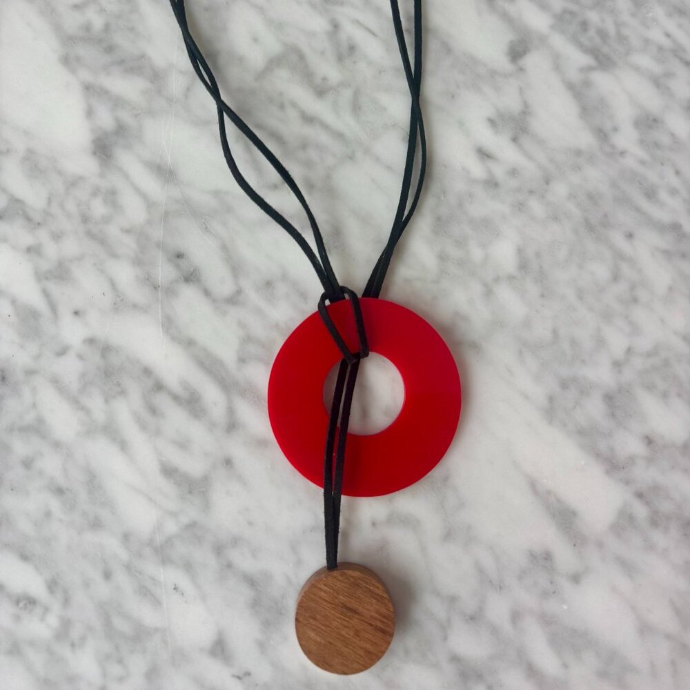 🇧🇷 - [Unmarked]: Minimalist Color Block Geometric Necklace
